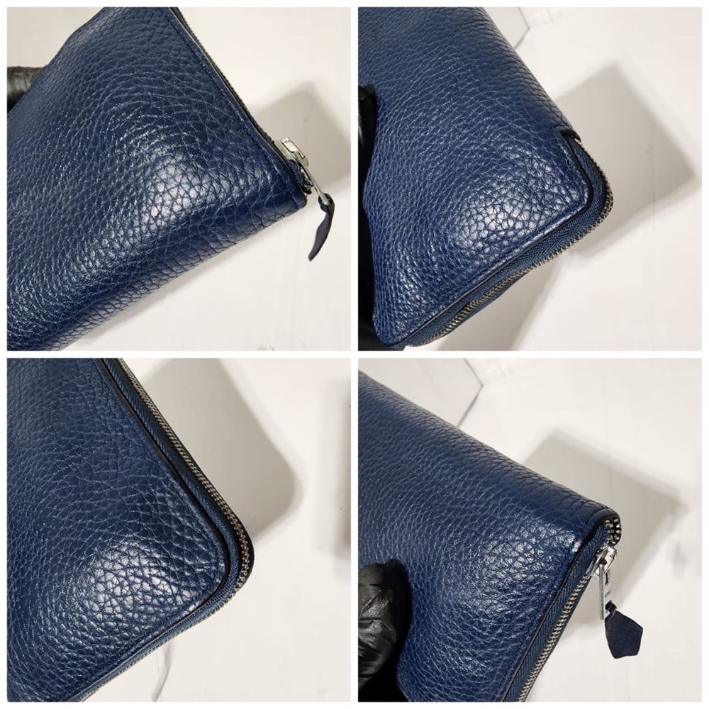 Authentic Hermes Long Azap Epsom Leather Wallet Navy Blue - Picture 6 of 11